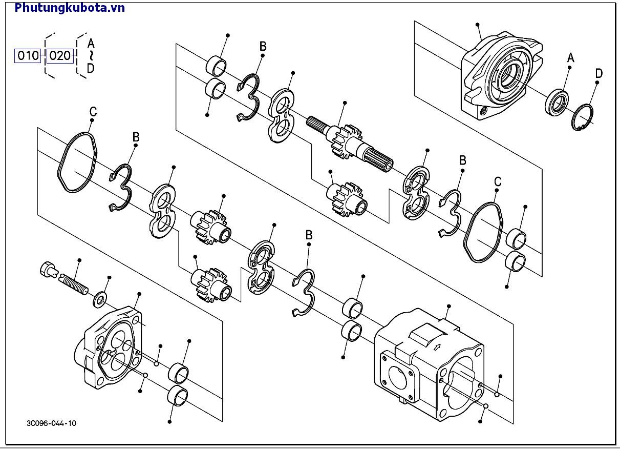 Của bơm thủy lực ( những bộ phận cấu thành cũ 50001-89999)